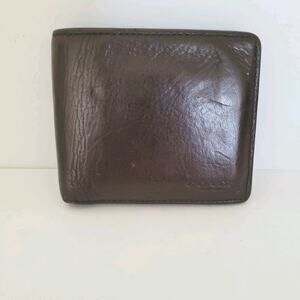 Coach Designer Mens Wallet Brown Bifold Leather Folding Medium Logo Classic
